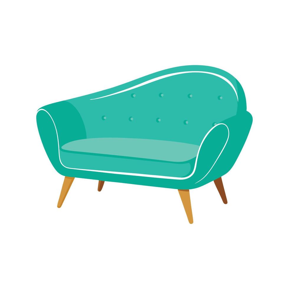 Sofa with wave-like silhouette vector