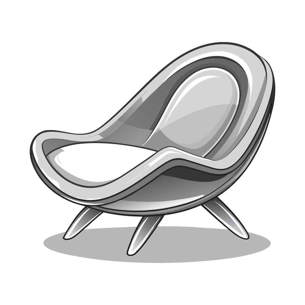 Creative lounge chair with smooth curves vector