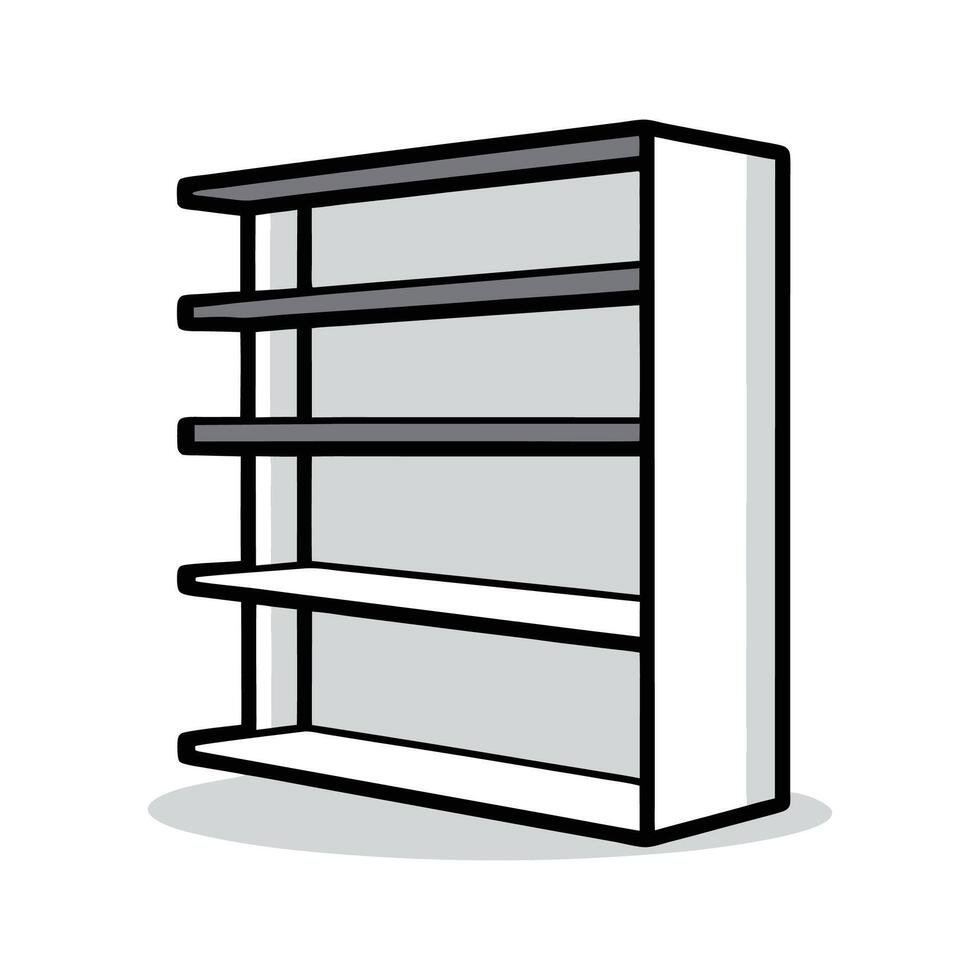 Chic minimalist bookshelf featuring three shelves vector