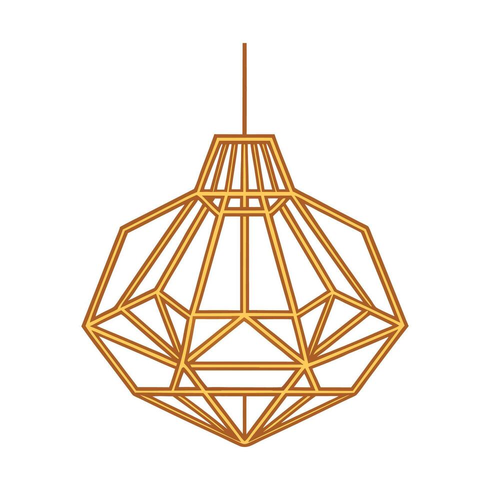 Chic pendant light featuring geometric design vector