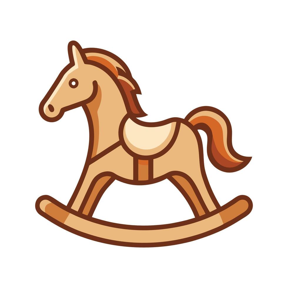 Wooden rocking horse design inspiration vector