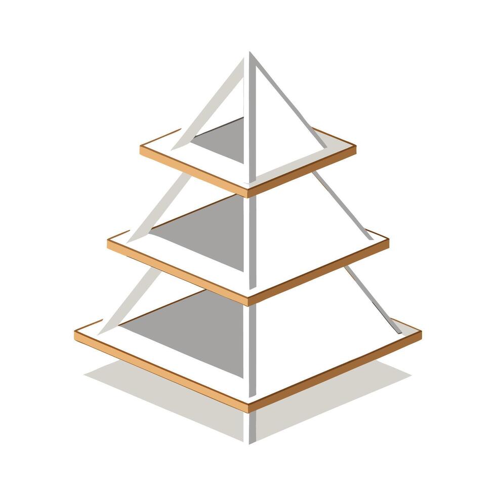 Stylish corner shelf with three triangular designs vector