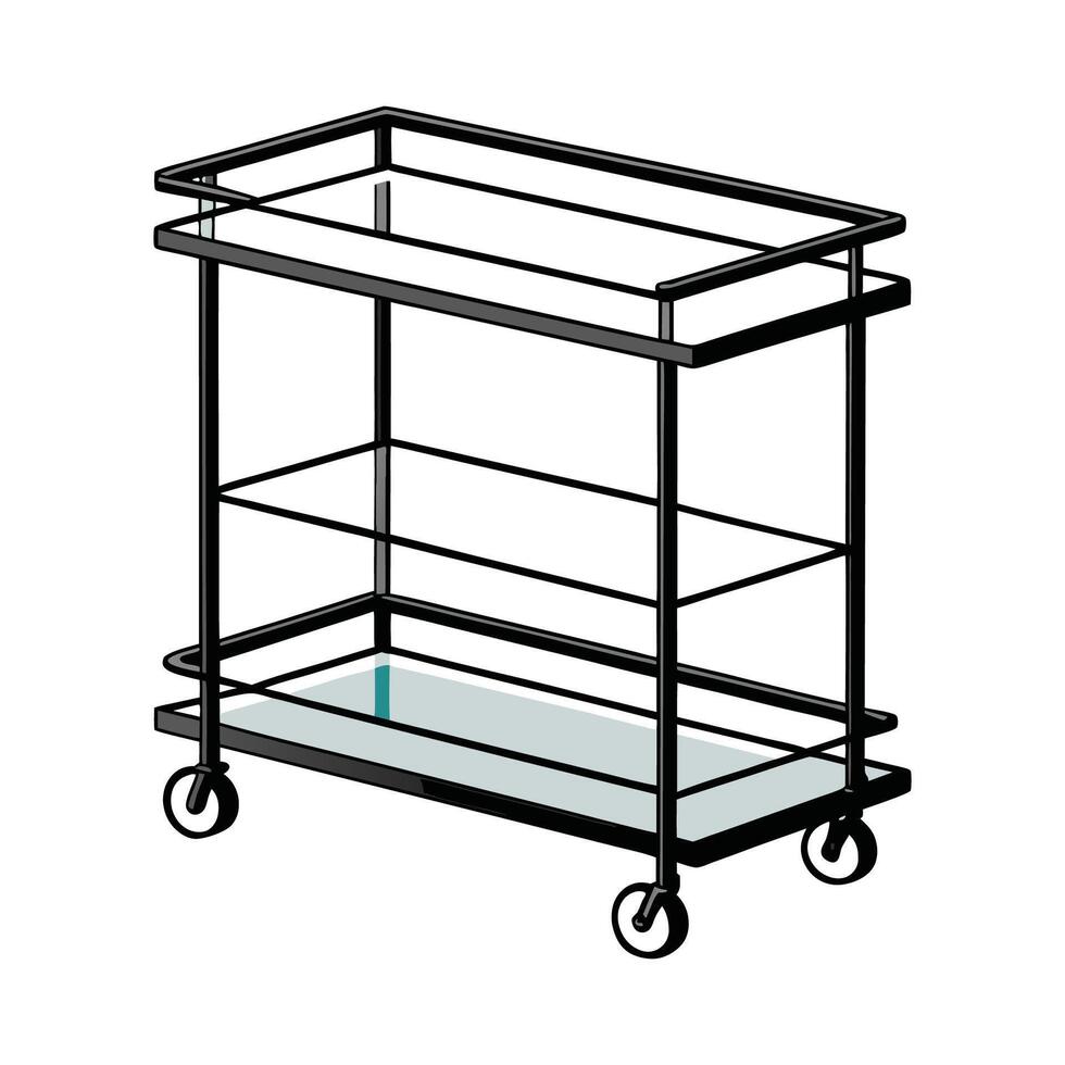 Creative bar cart featuring two-tier design vector