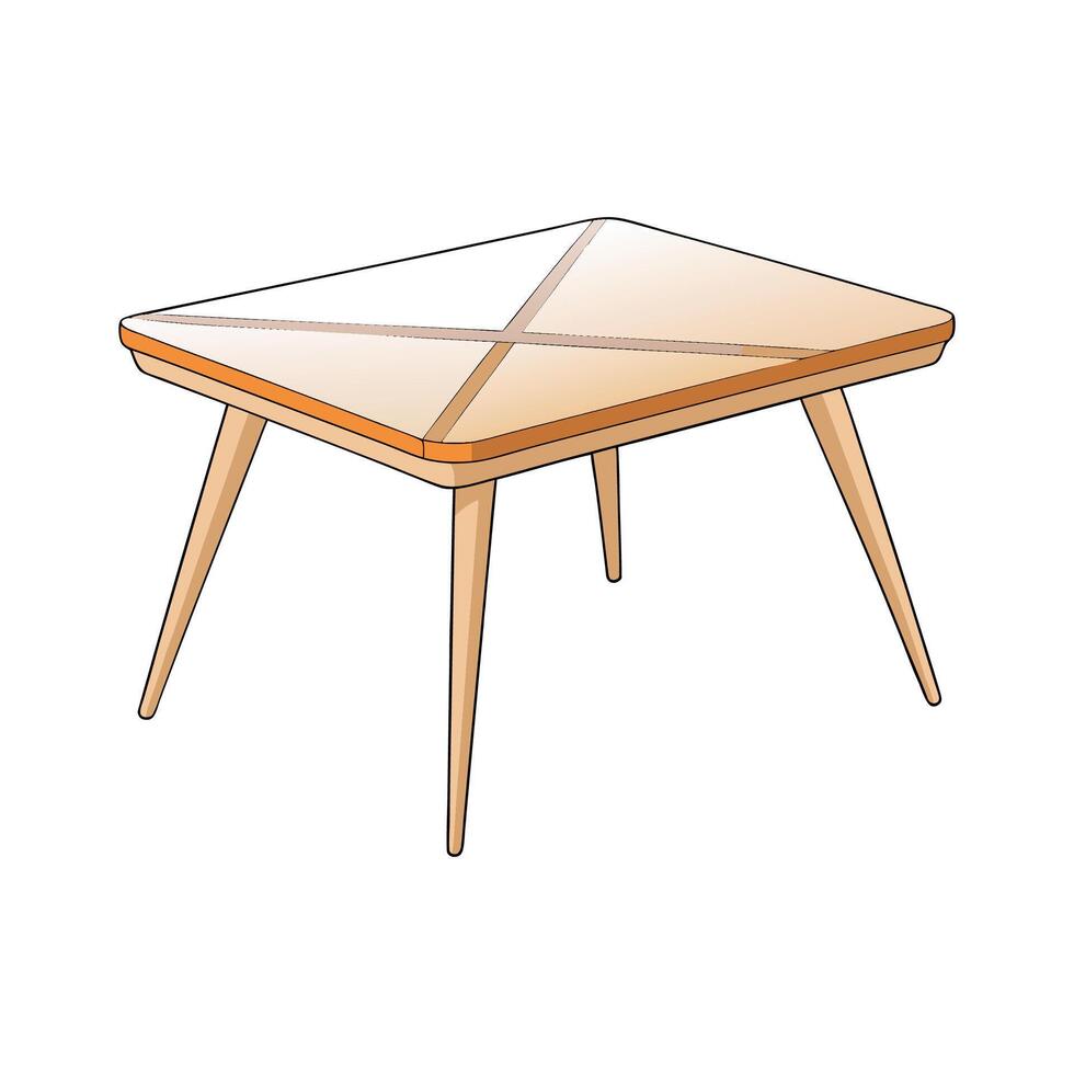Creative minimalist coffee table with Scandinavian style vector