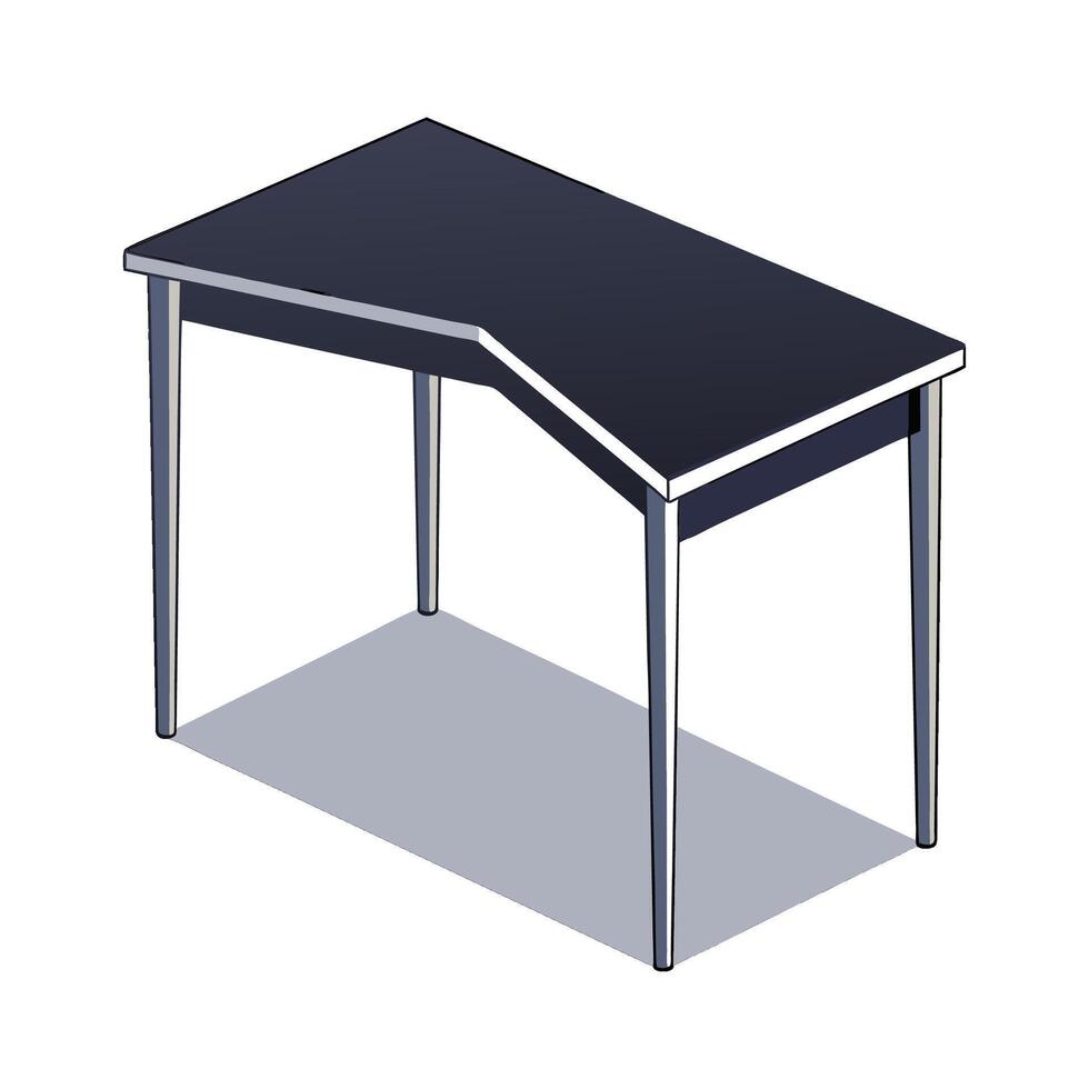 Corner desk with L-shaped top vector