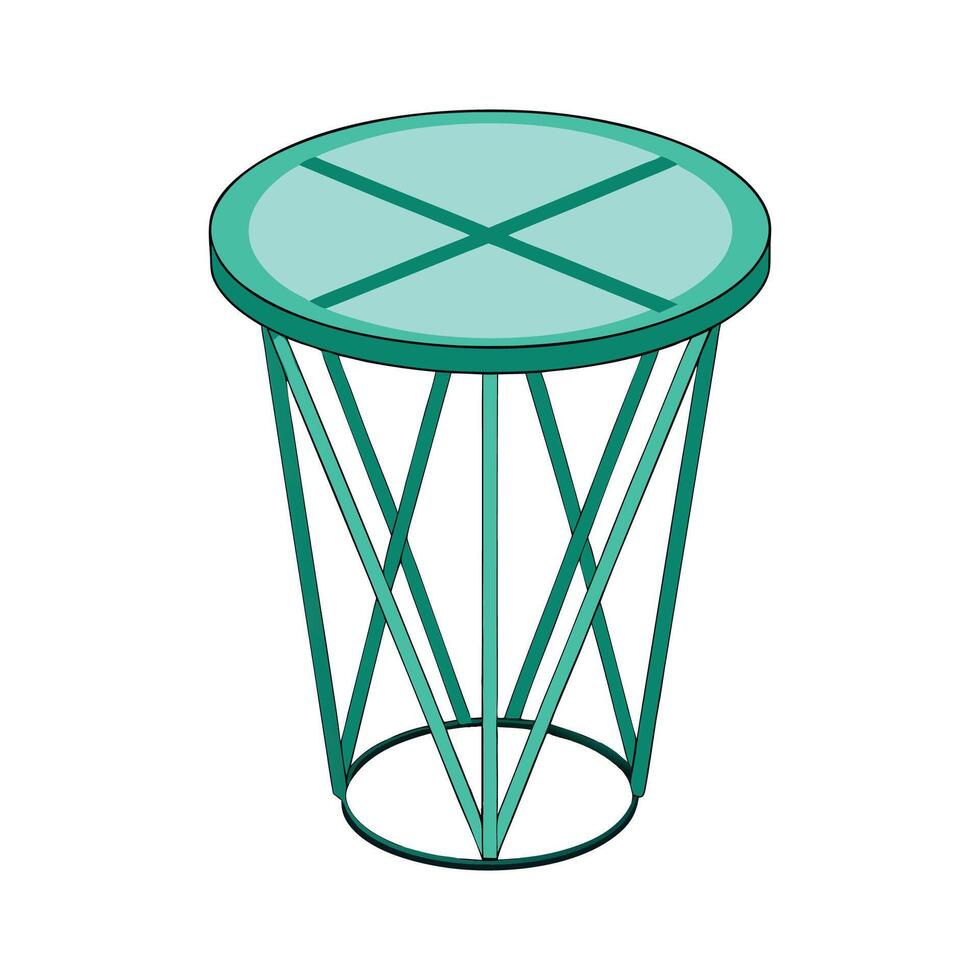 Chic geometric glass side table design vector
