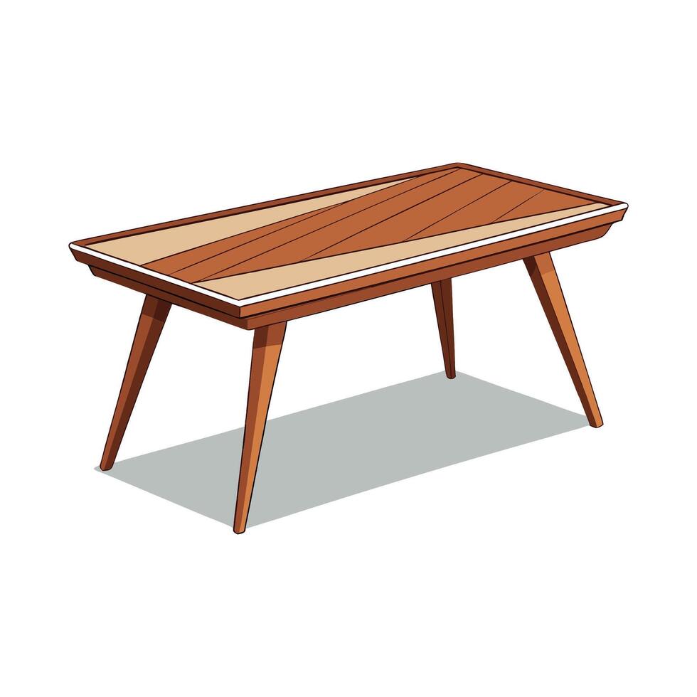 Stylish mid-century modern coffee table design vector
