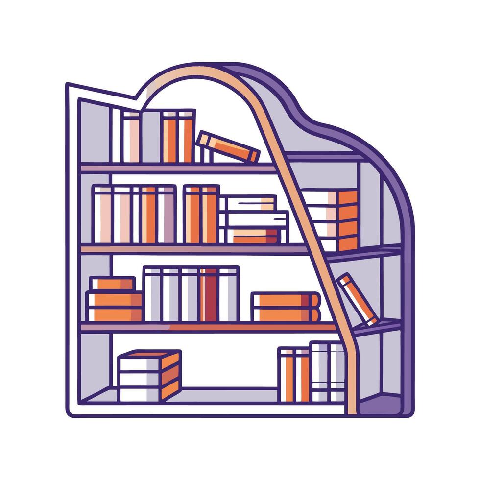 Unique bookshelf patterned after open book vector
