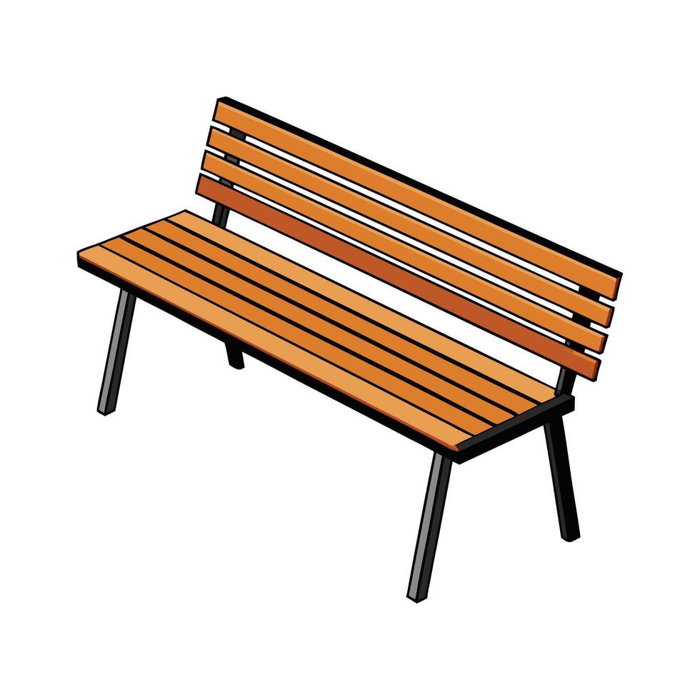 Creative minimalist bench with slatted design vector