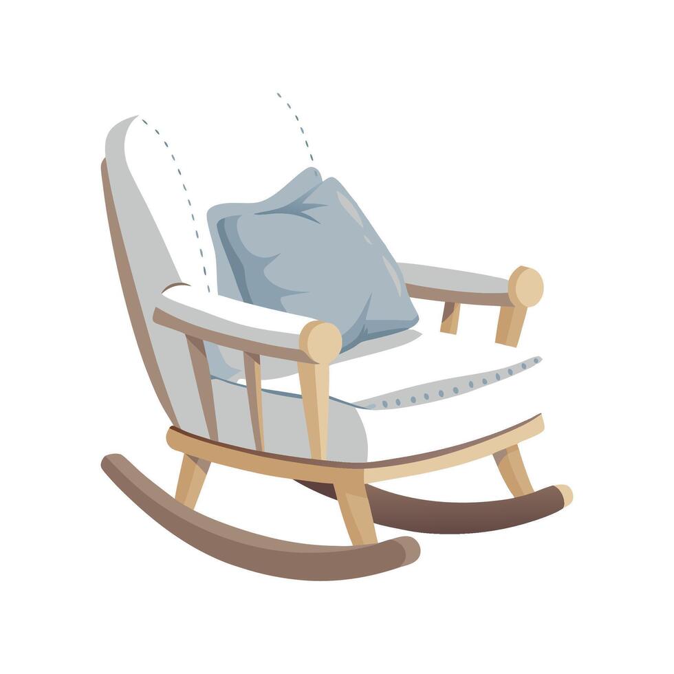 Stylish rocking armchair with plush design vector