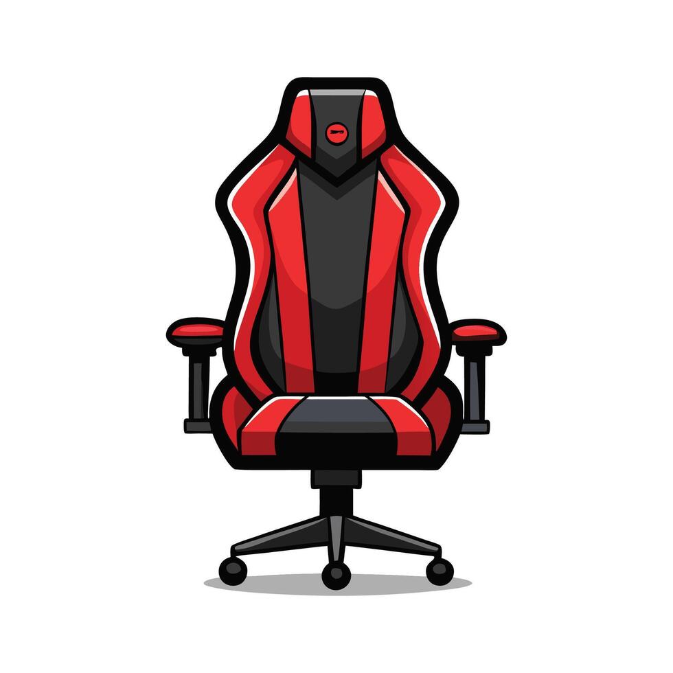 High back comfortable gaming chair design vector