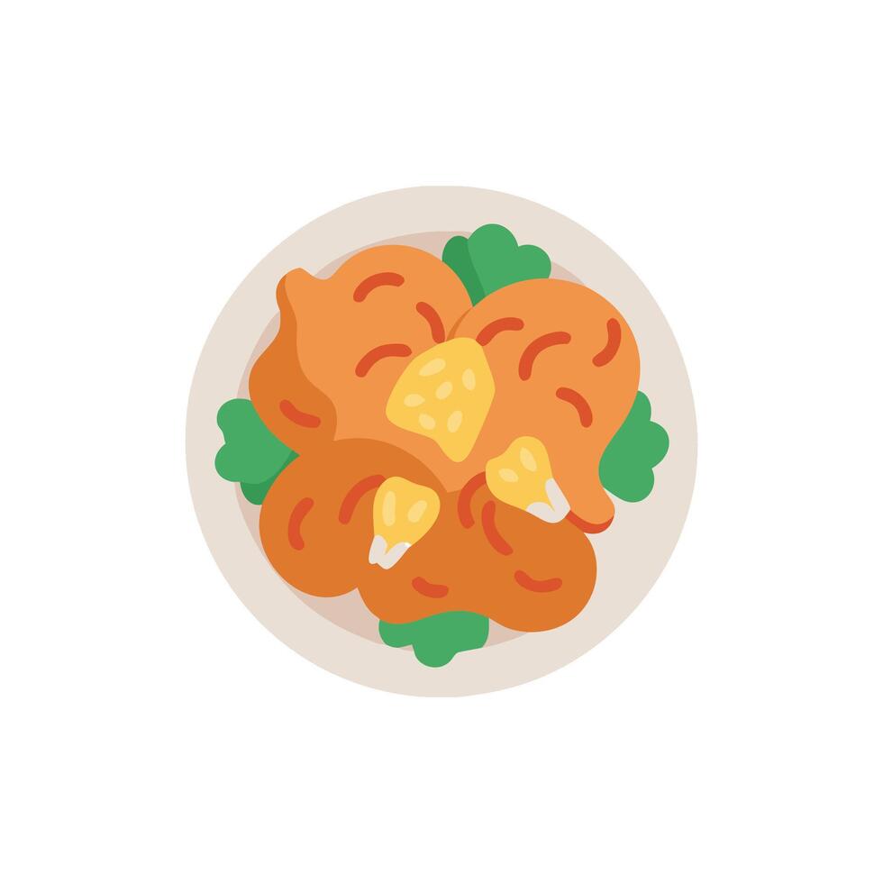 Spicy Szechuan Chicken Icon Design vector