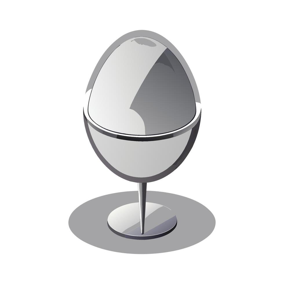 Chic clean outline egg-shaped side table vector
