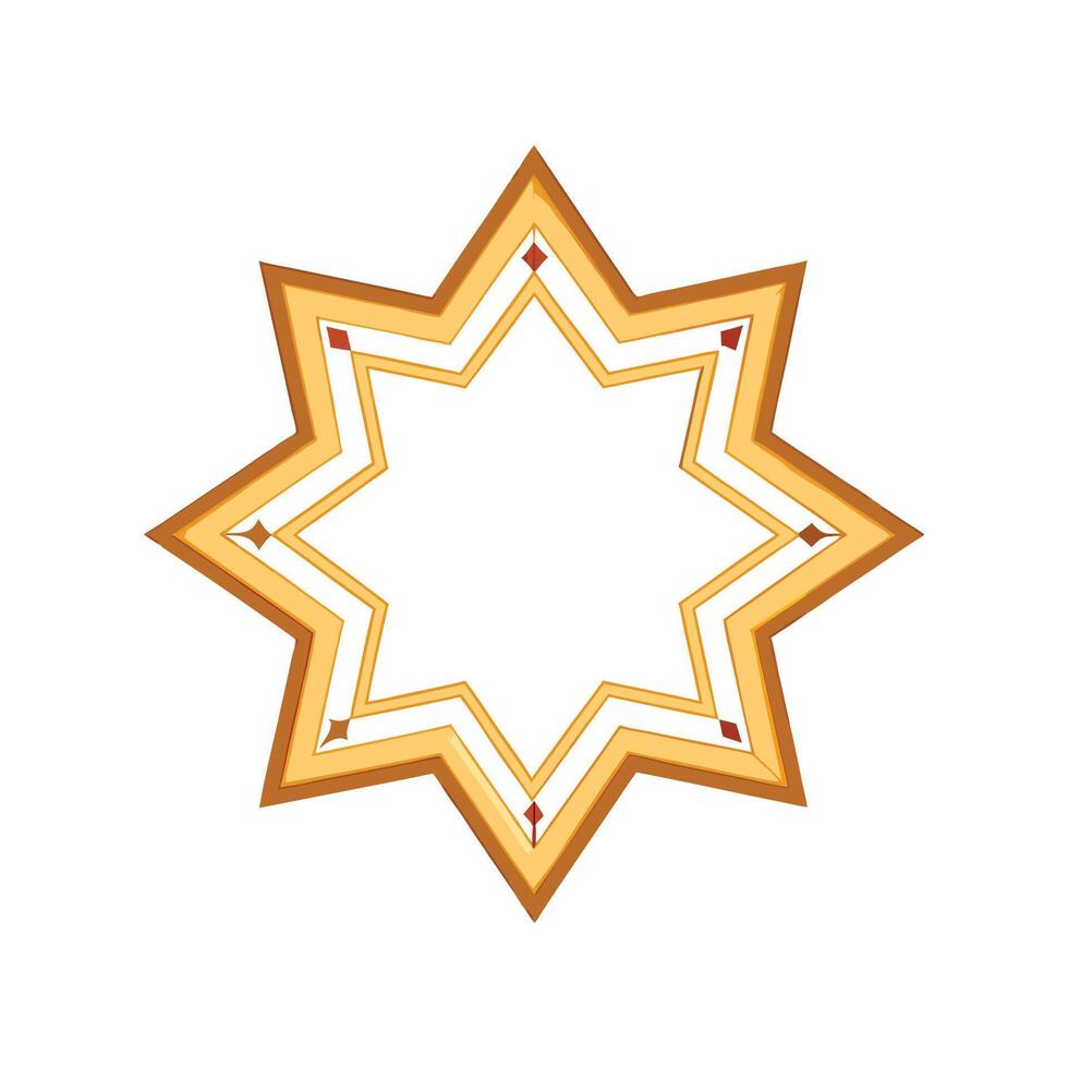 Stylish star-shaped mirror mounted on wall vector