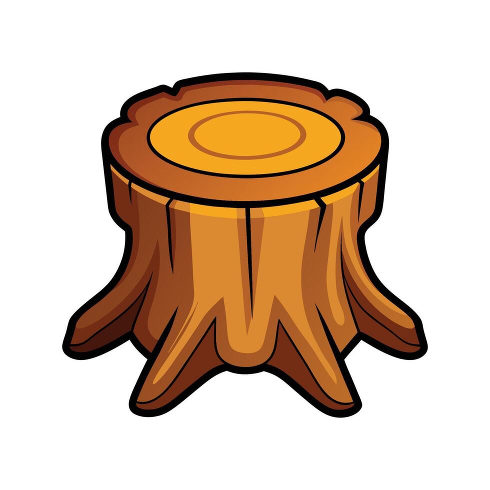 Side table shaped like a tree stump vector