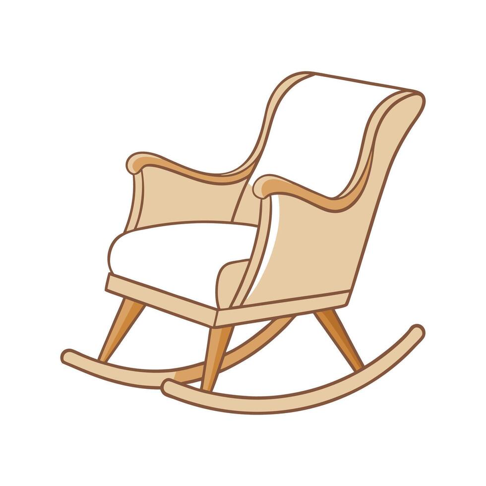 Upholstered rocking chair with smooth design vector