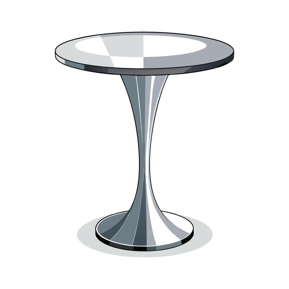 Creative pedestal table with sleek glass design vector