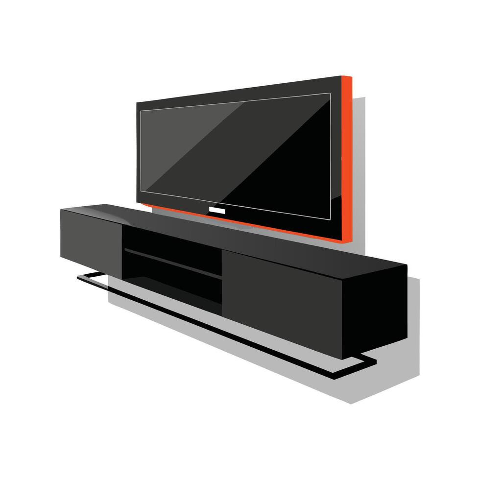 Stylish contemporary floating TV unit design vector