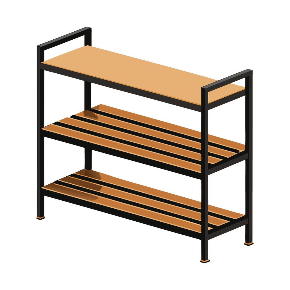 Stylish two-tier shoe rack in black vector