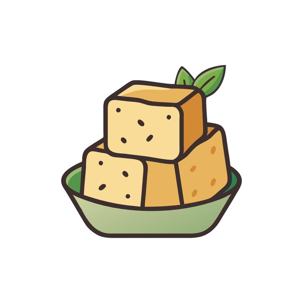 Delicious Tofu Icon Design vector