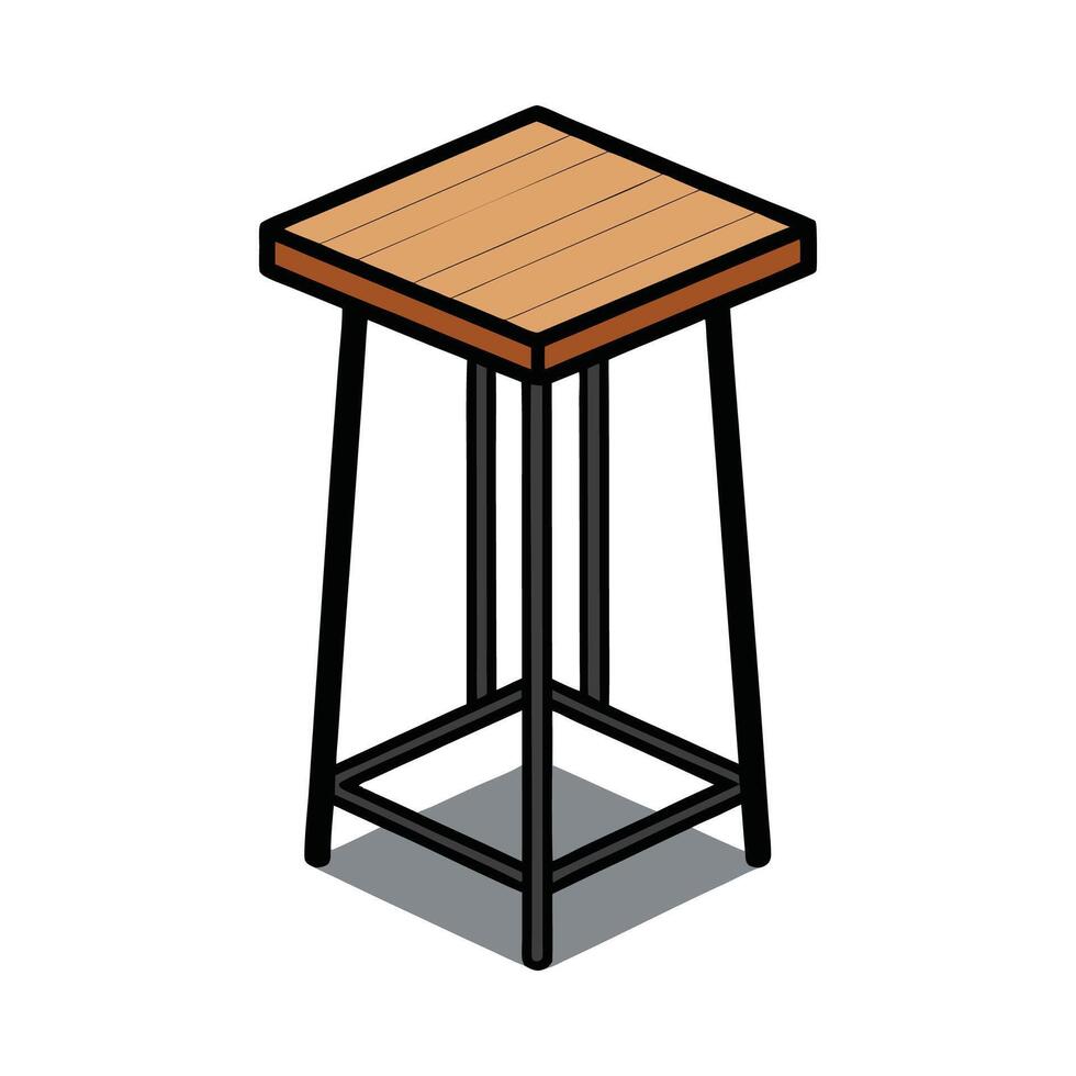 Industrial style compact side table design vector