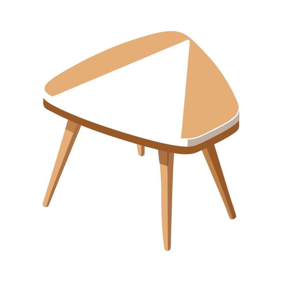 Chic small coffee table featuring triangular shape vector