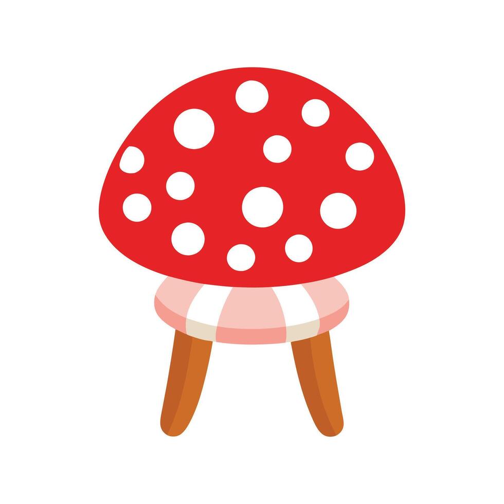 Stylish childrens chair with mushroom design vector