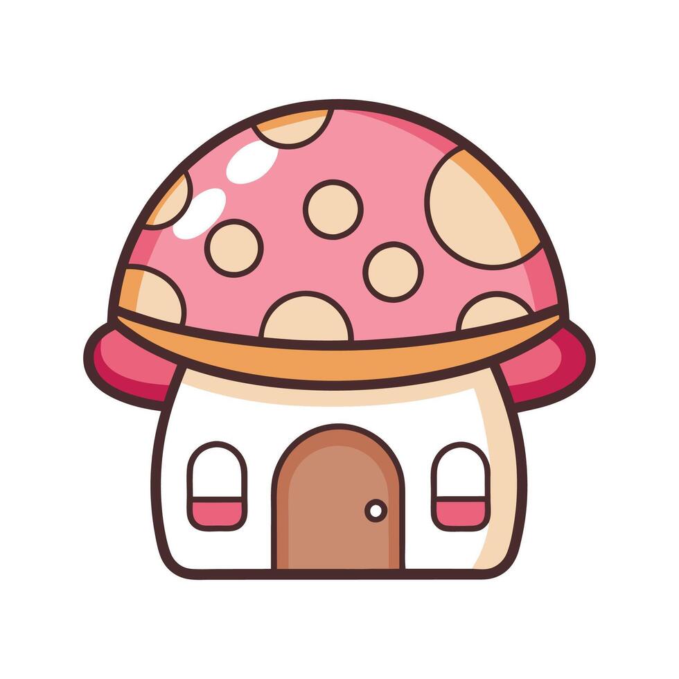 Whimsical pet house shaped like a mushroom vector