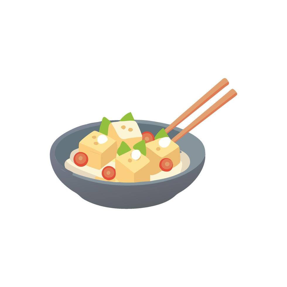 Tasty Tofu Stir-Fry Icon vector