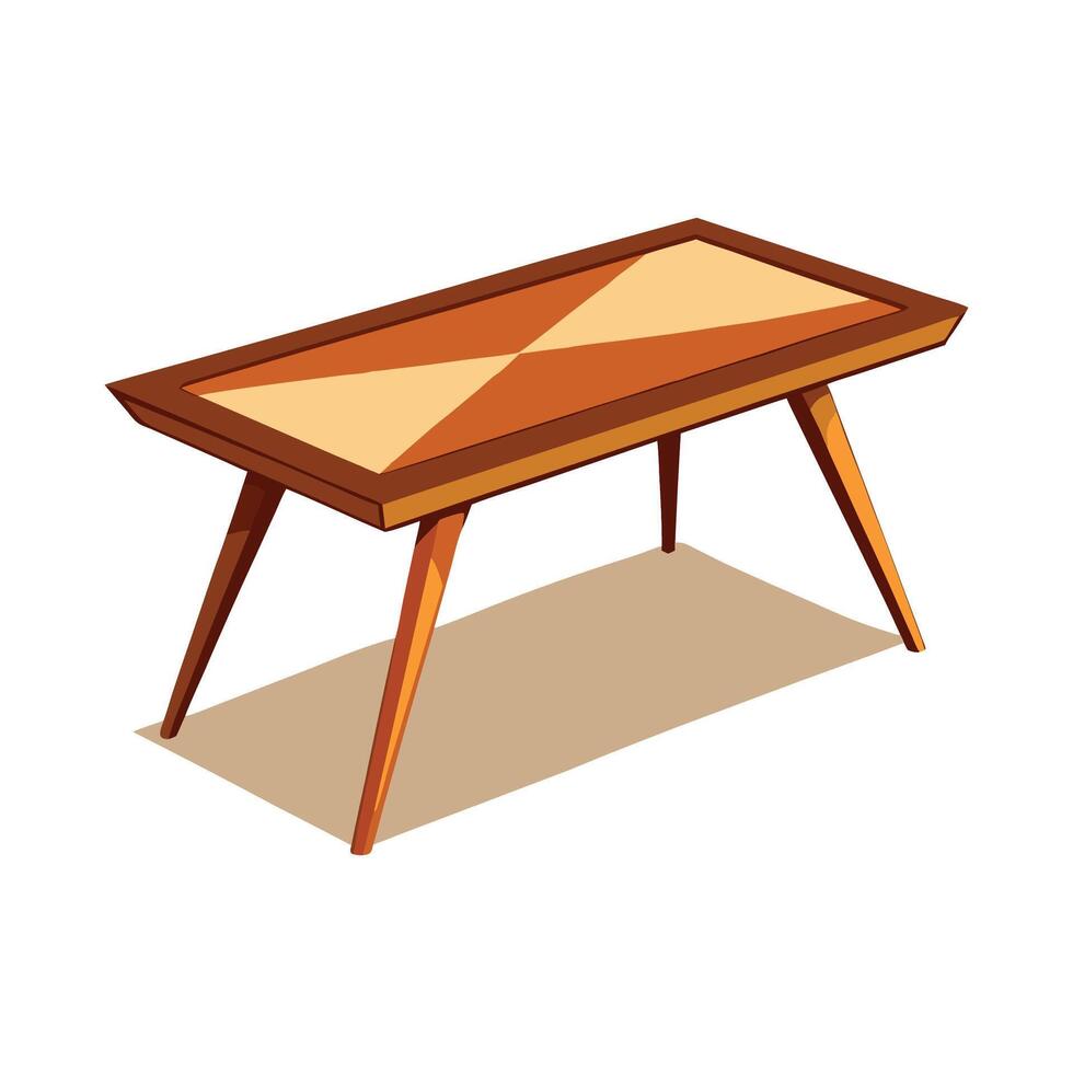 Chic mid-century modern coffee table vector