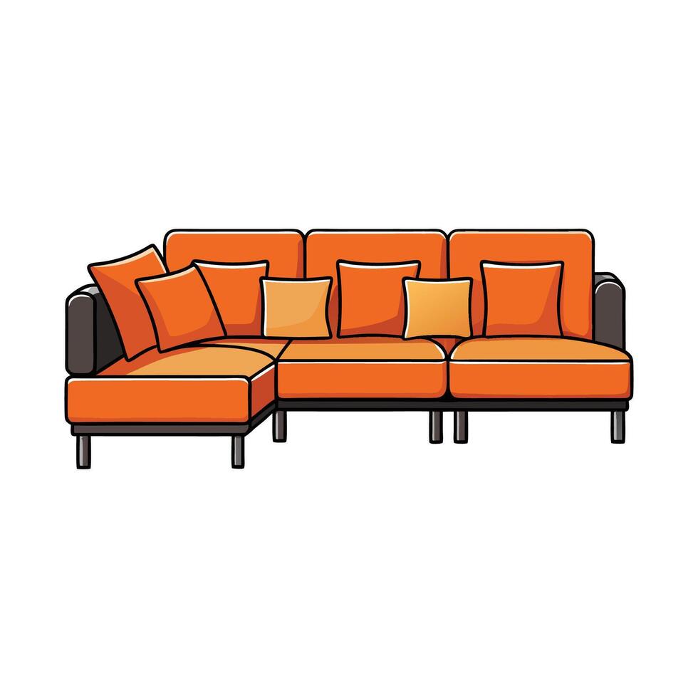 Chic sectional sofa featuring oversized cushions vector