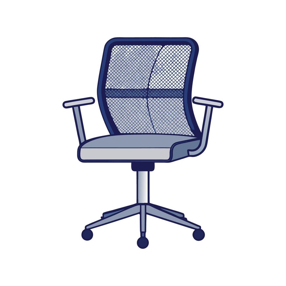 Chic compact office chair featuring mesh backrest vector