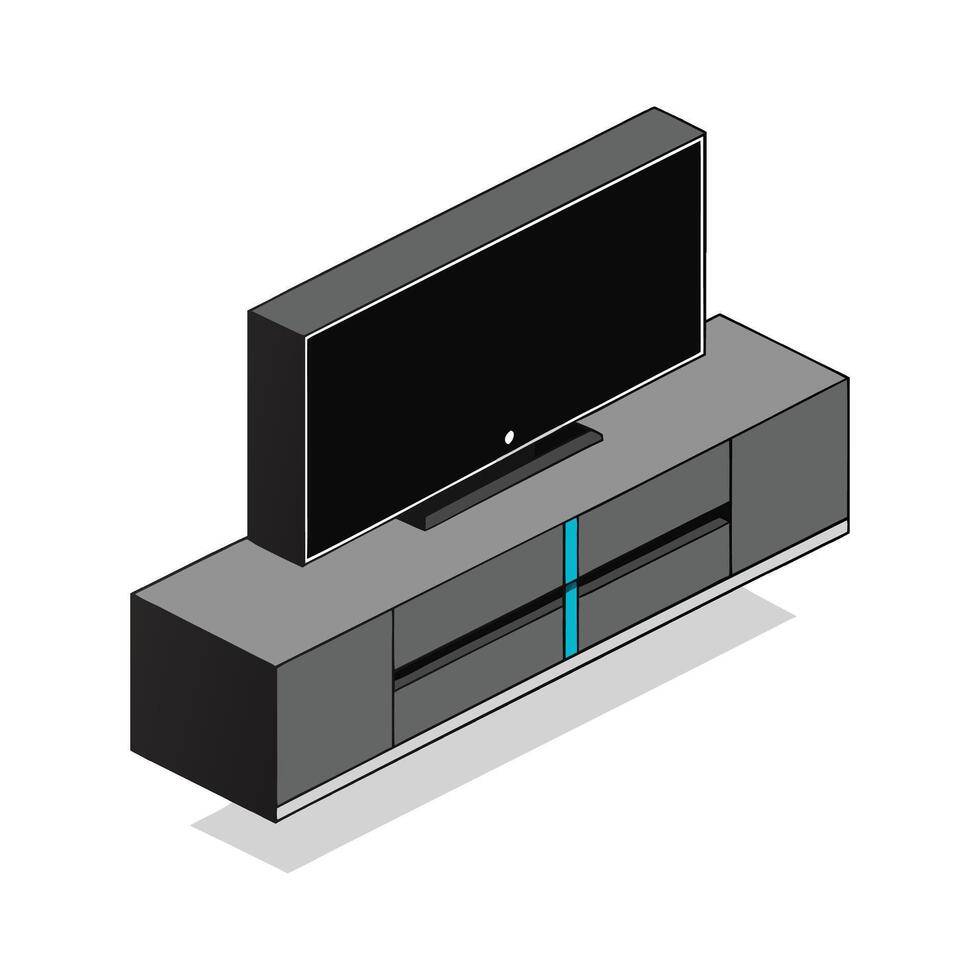 Creative floating TV unit with contemporary style vector