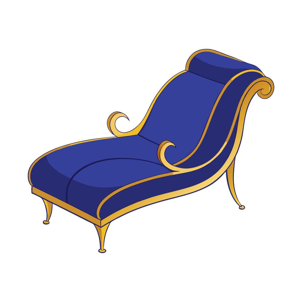 Curvy chaise lounge with elegant lines vector