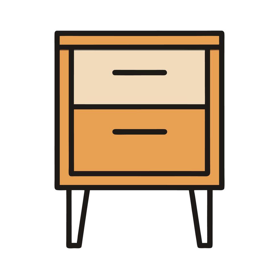Minimalist bedside table with single drawer vector