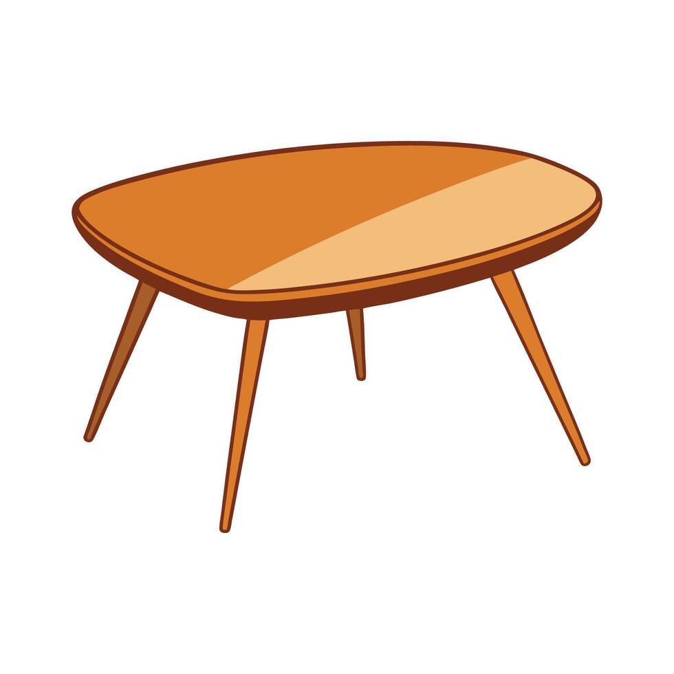 Stylish bean shaped coffee table artwork vector
