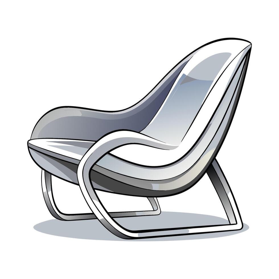 Stylish lounge chair with smooth curved design vector
