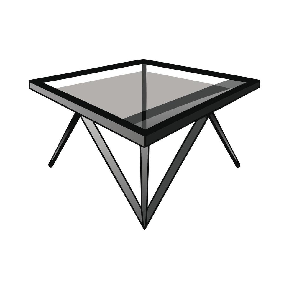 Chic triangular glass coffee table vector