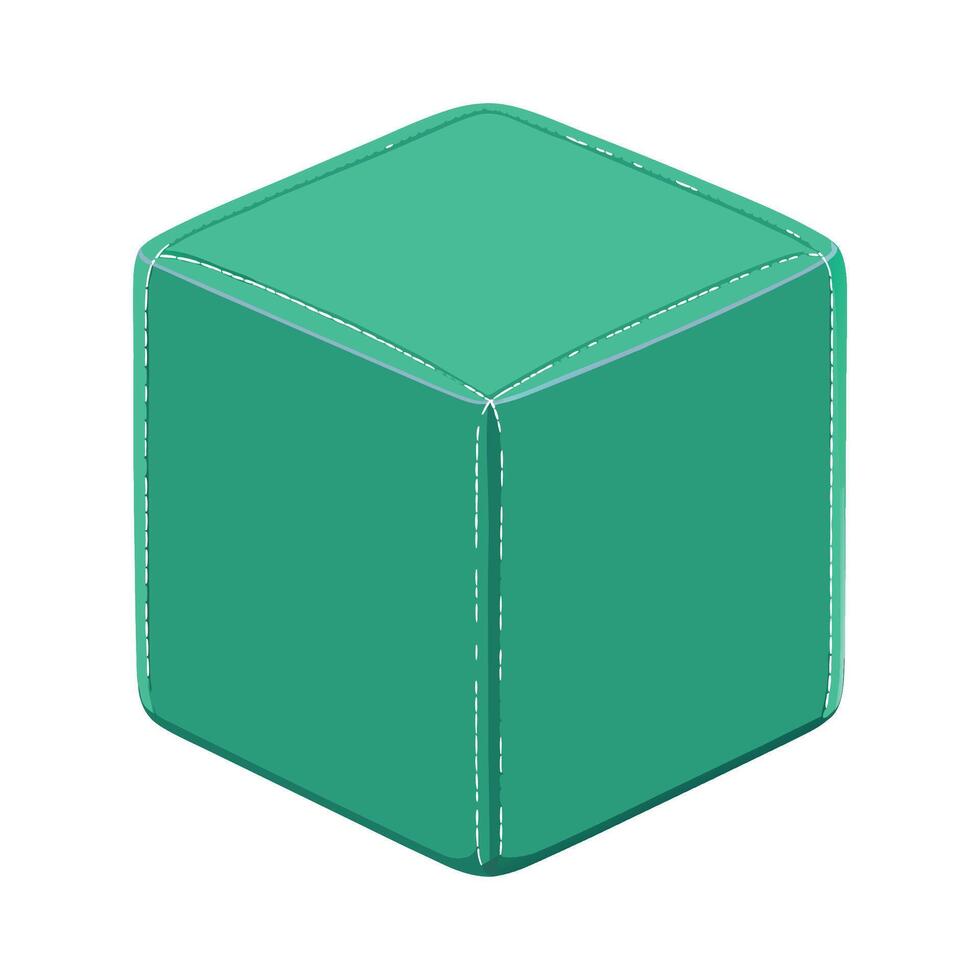 Cube-shaped ottoman with clean lines vector
