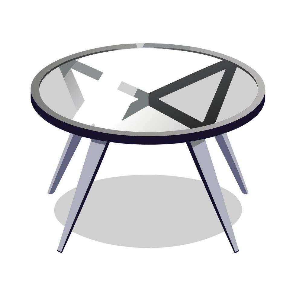 Coffee table with circular glass top vector