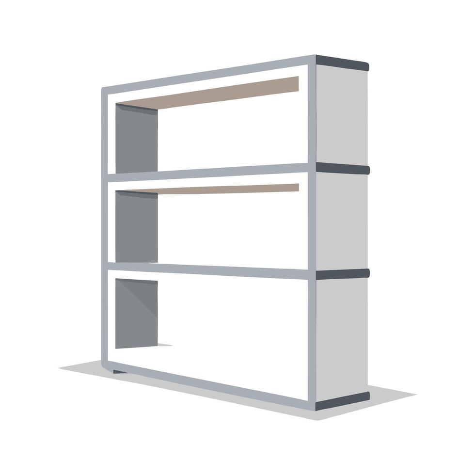 Stylish minimalist bookshelf with three shelves design vector