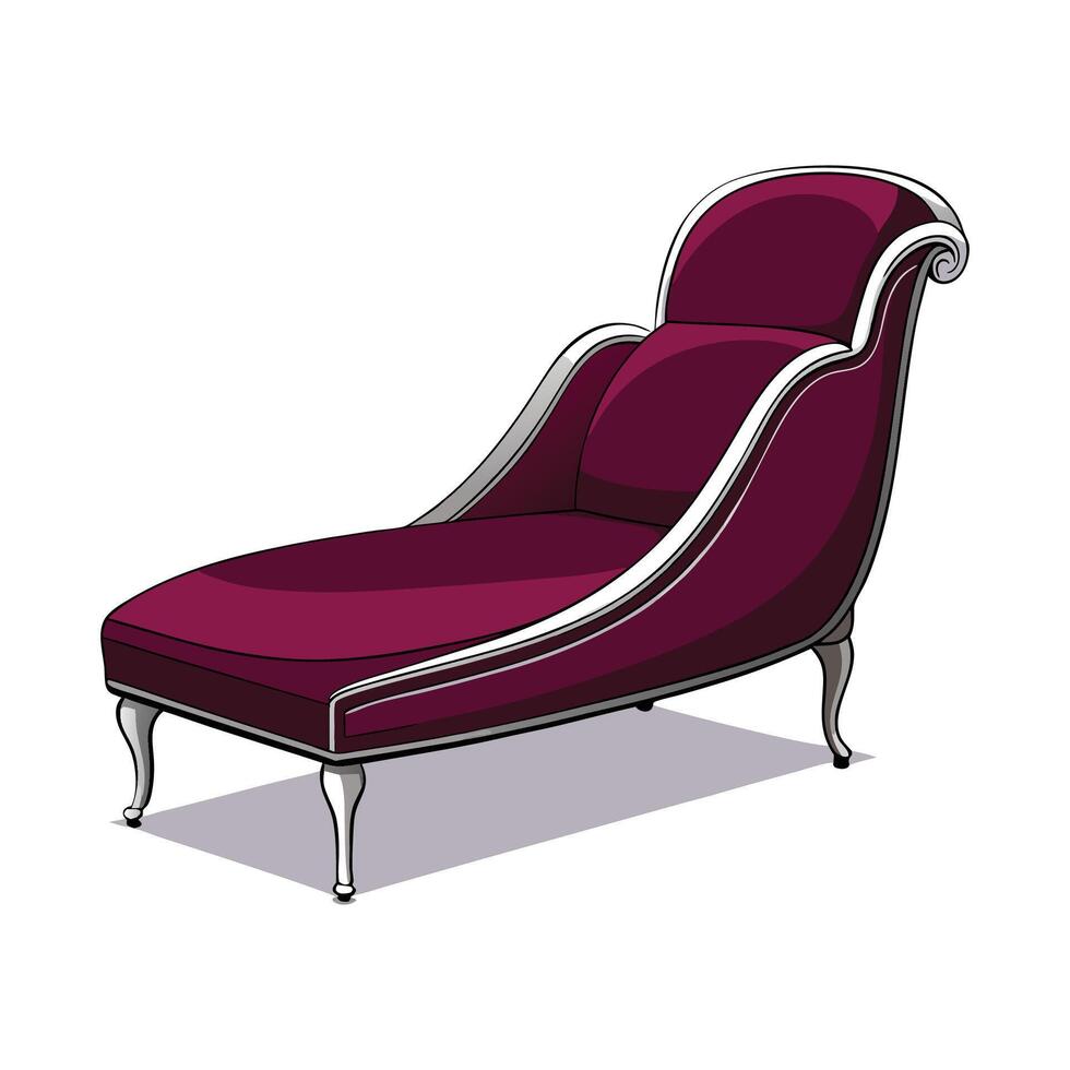 Stylish chaise lounge with extended backrest design vector