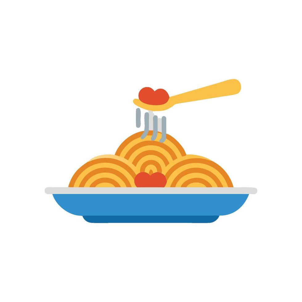 Delicious Spaghetti Icon Design vector