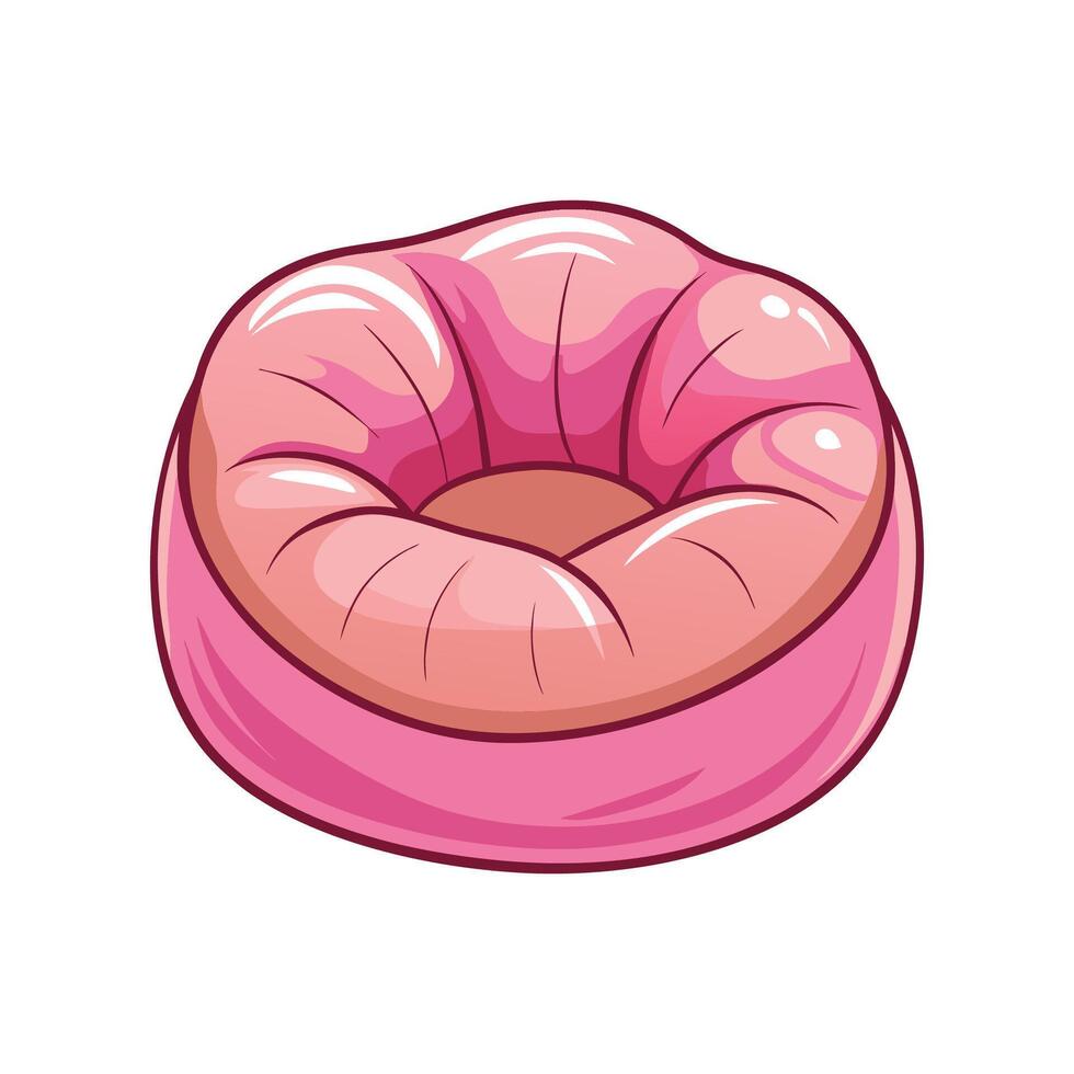 Chic donut shaped cozy pet bed vector