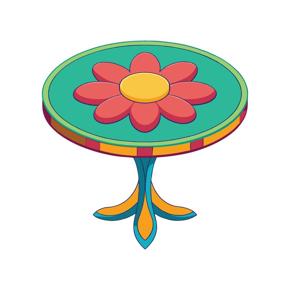 Creative round table featuring flower shape vector