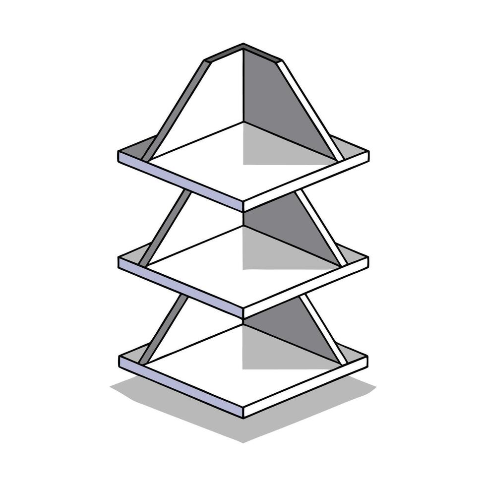 Creative triangular corner shelf design vector