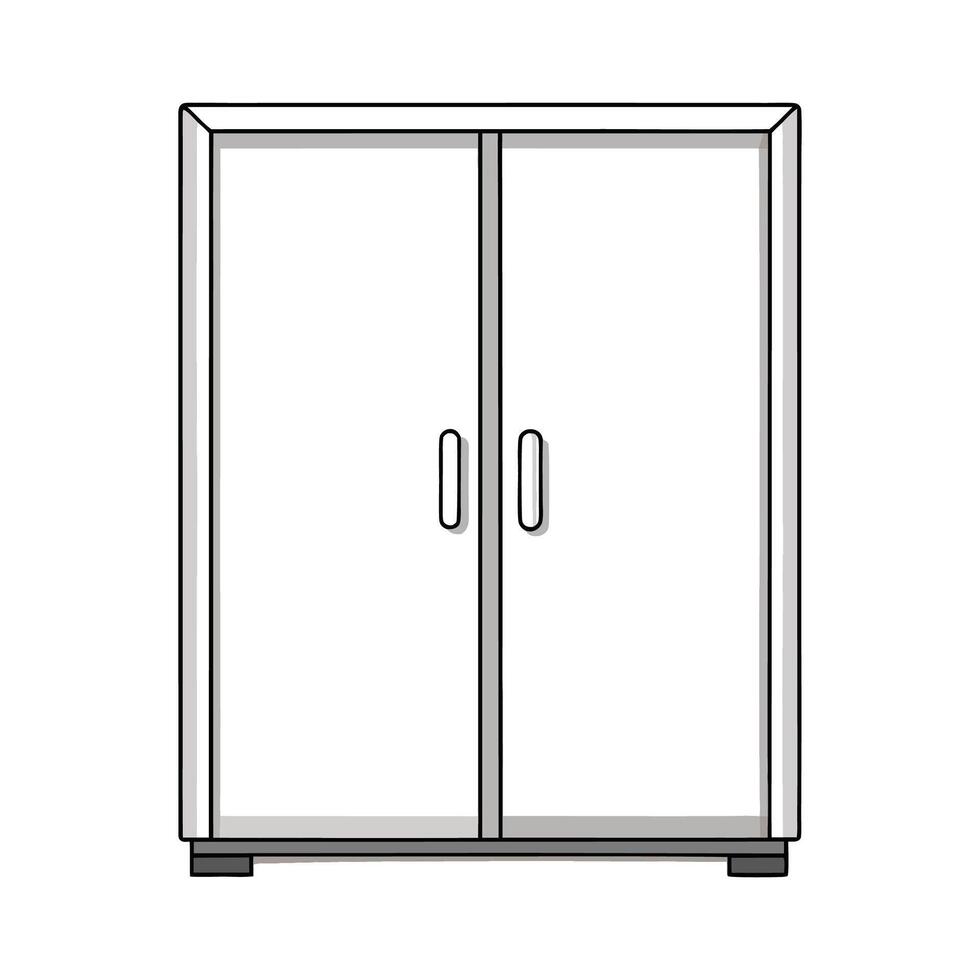 Creative minimalist wardrobe design with sliding doors vector