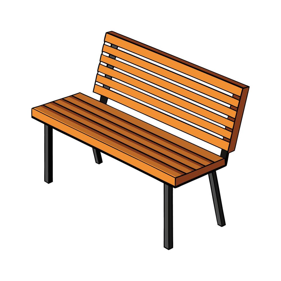 Chic minimalist bench featuring a slatted seat vector