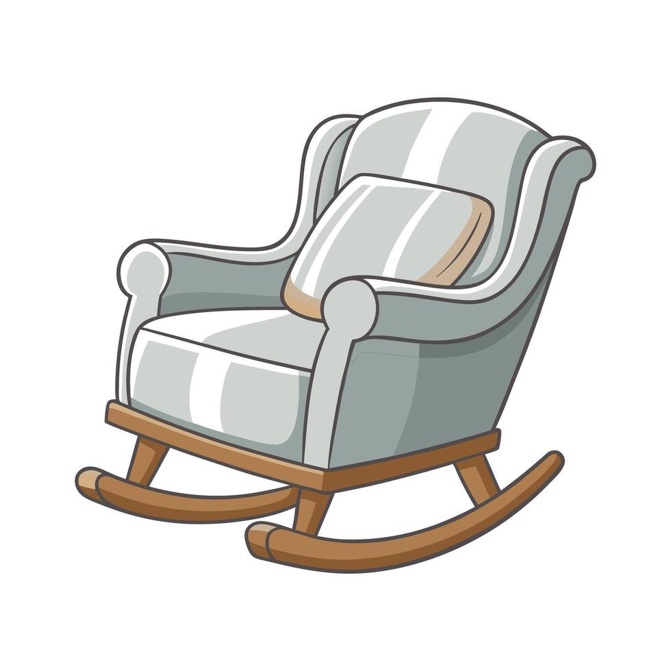 Creative rocking armchair design with plush cushions vector