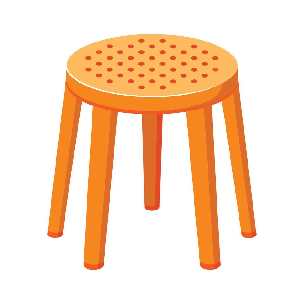 Chic stackable plastic stool featuring perforated design vector